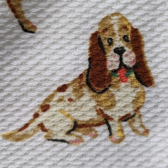 Boston Terrier Various Breed Dog Print Kitchen Towel Set Of Two White Multi NWT - Picture 7 of 14